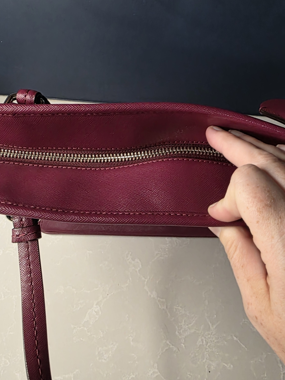 Coach Peyton SaffianoLeather Tote Bag Burgundy - Picture 7 of 11